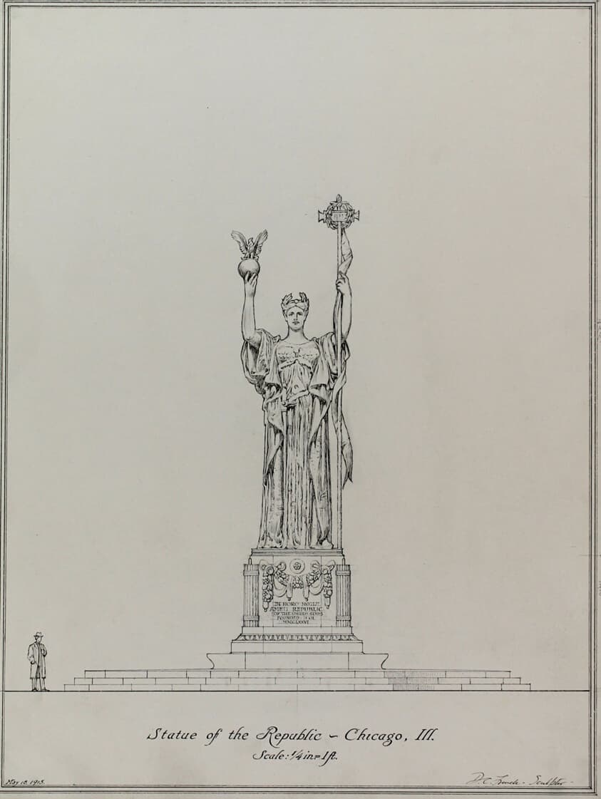 Statue of the Republic, Chicago, Illinois, Elevation of a Reduced-Scale Copy — Daniel Chester French