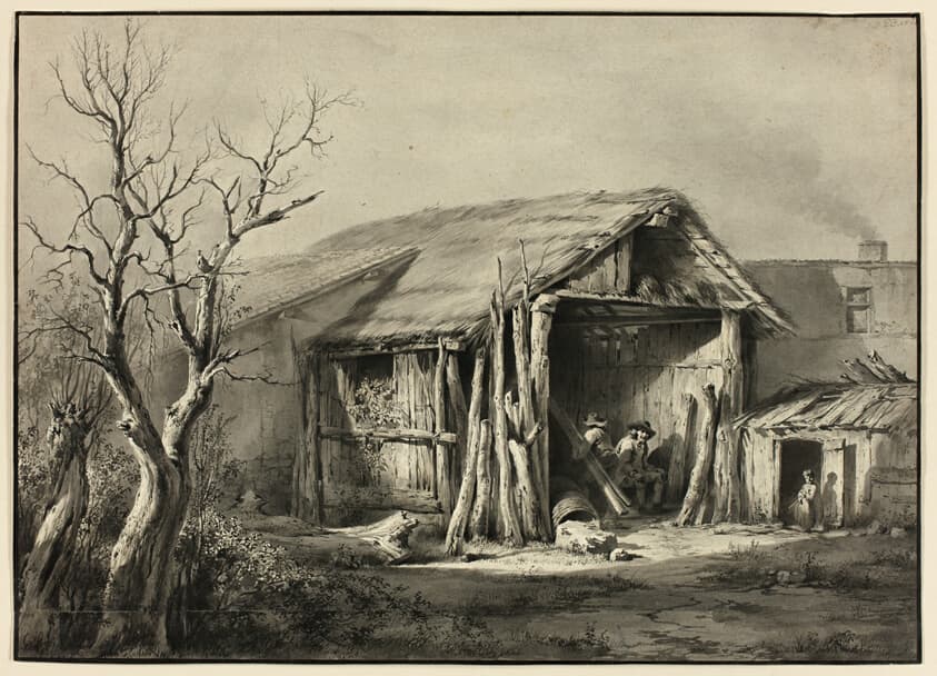A Peasant Seated in a Shed — Jean Jacques de Boissieu