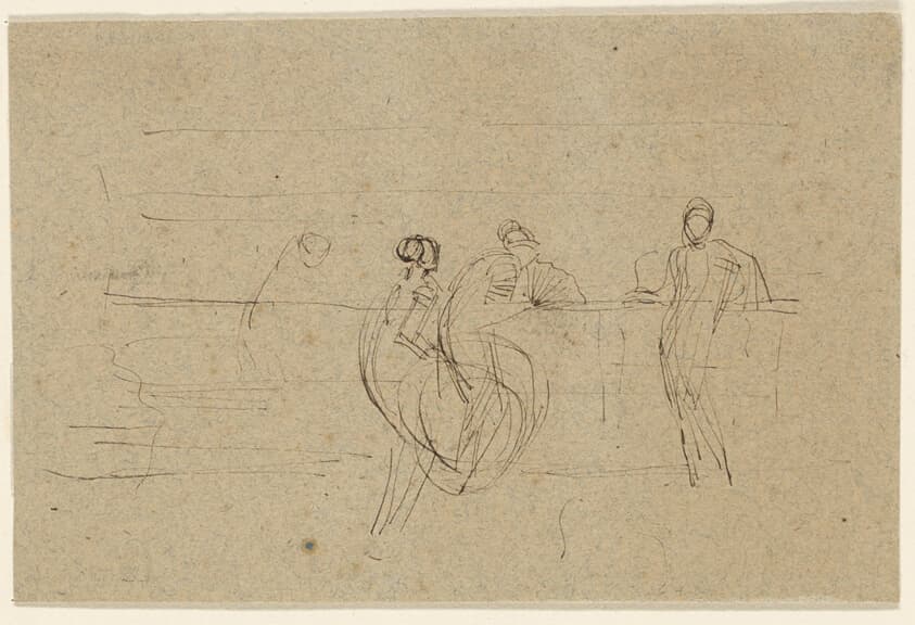 Figures by a Railing — James McNeill Whistler