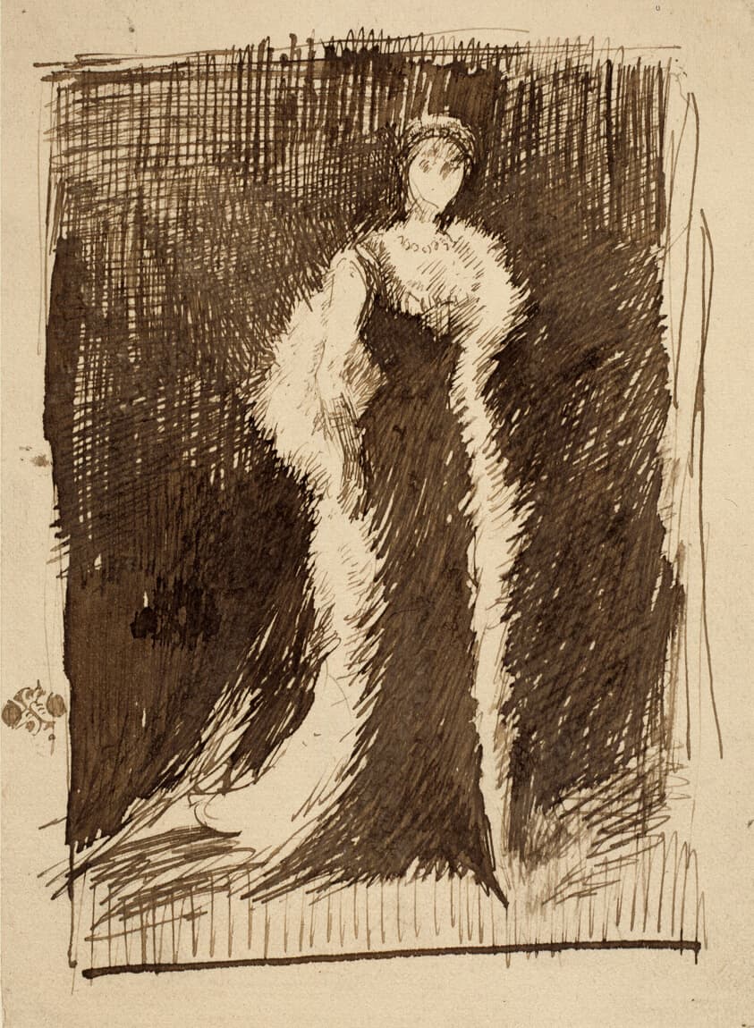Sketch after "Arrangement in Black: Lady Meux" — James McNeill Whistler