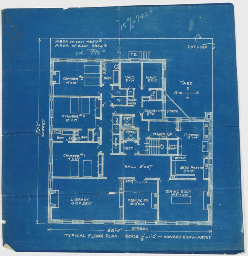 Apartment Building Design Proposal, Chicago, Illinois, Typical Floor Plan — Howard Van Doren Shaw