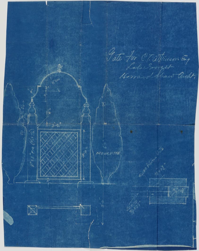 C.T. Atkinson House, Lake Forest, Illinois, Gate Design — Howard Van Doren Shaw