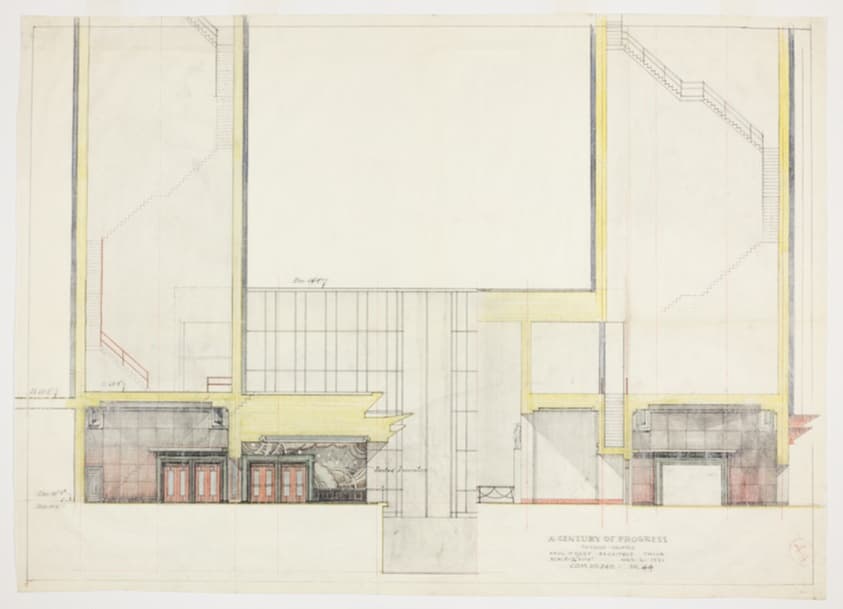 Hall of Science, Chicago, Illinois, Section — Paul Philippe Cret
