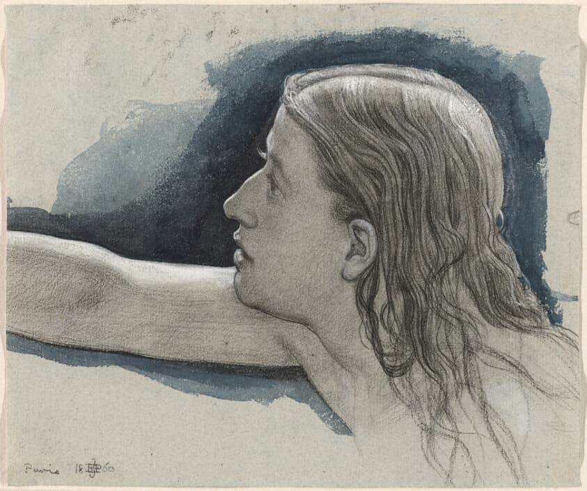 Study of a Young Man's Head with Right Arm Outstretched — Sir Edward John Poynter