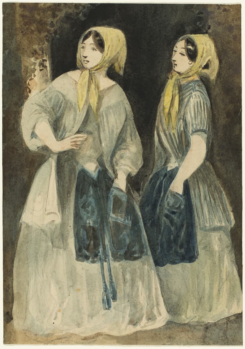 Two Women in Yellow Kerchiefs — Constantin Guys