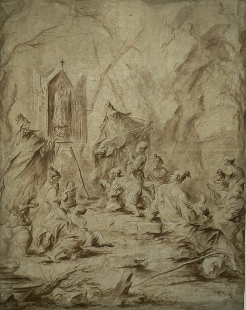 Ballad Singer at a Shrine of the Virgin — Alessandro Magnasco