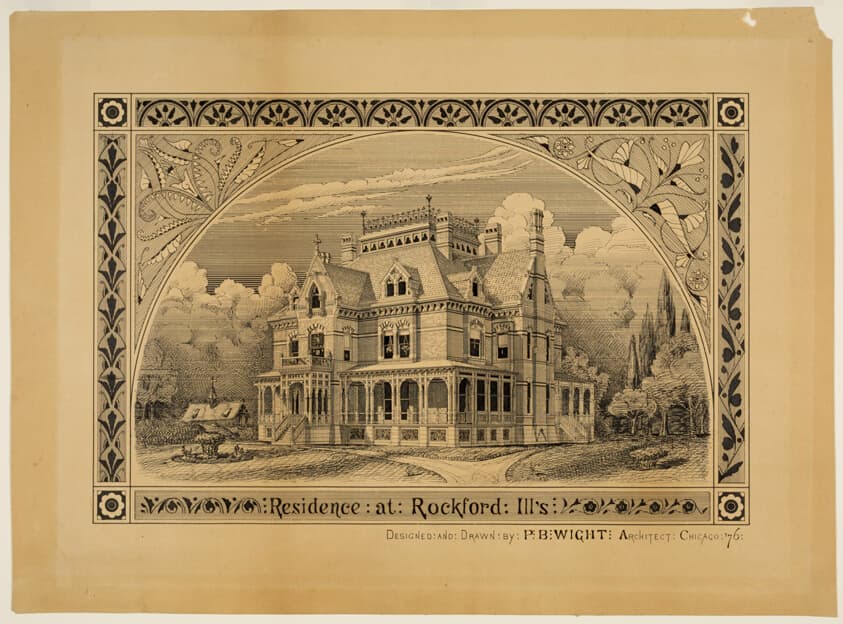 N. C. Thompson House, Rockford, Illinois, Perspective — Peter Bonnett Wight