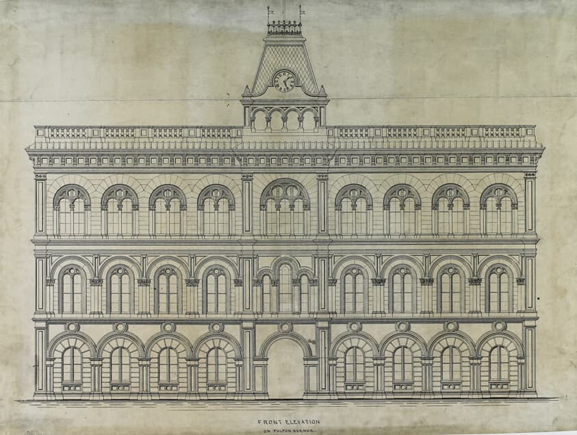 Kings County Courthouse Competition, Chicago, Illinois, Elevation — Peter Bonnett Wight