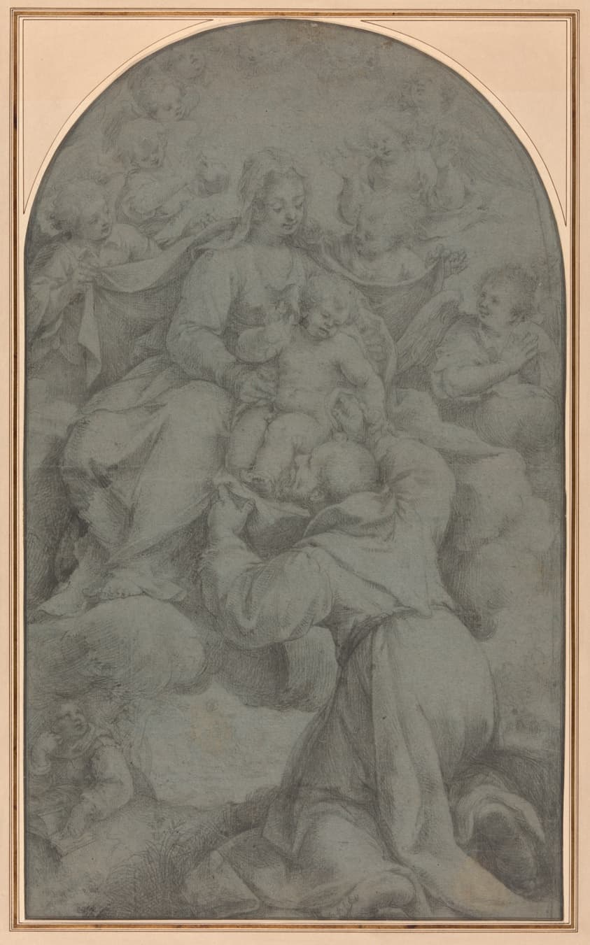 Saint Francis of Assisi Adoring the Virgin and Child — Denys Calvaert