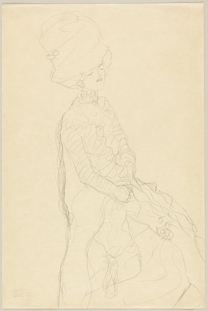 Portrait of a Lady in a High Hat — Gustav Klimt