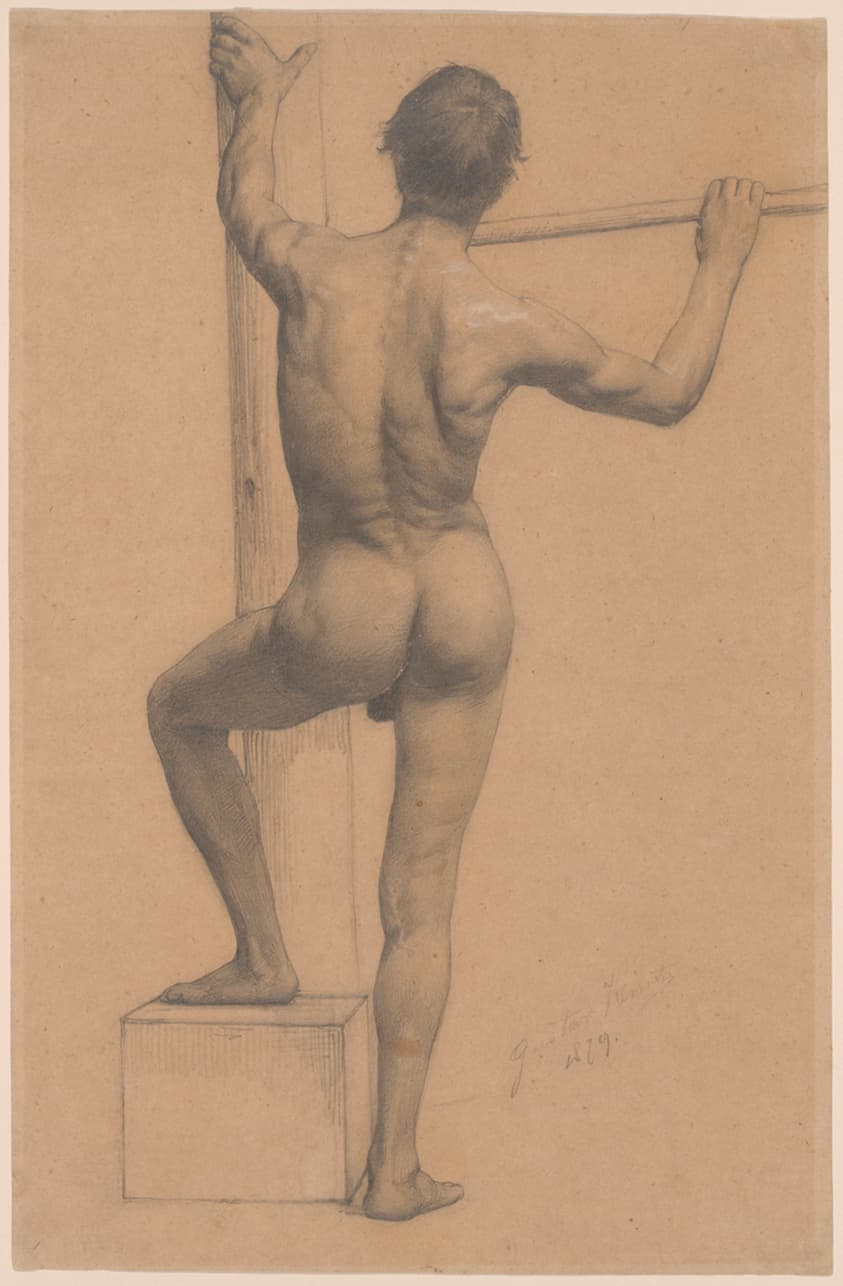 Male Nude with Left Foot on a Pedestal — Gustav Klimt