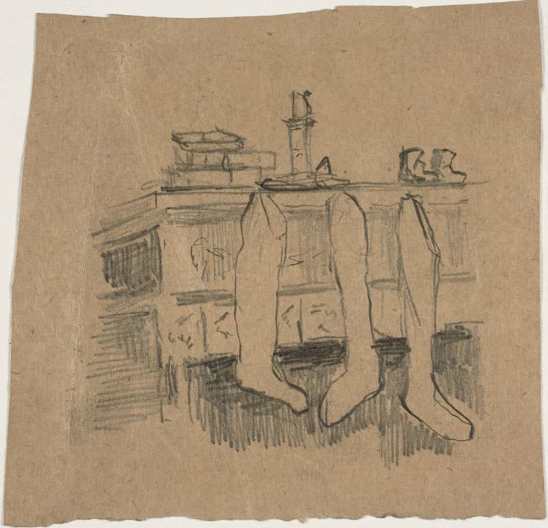 Christmas Stockings Hanging Over the Fireplace — William Michael Harnett