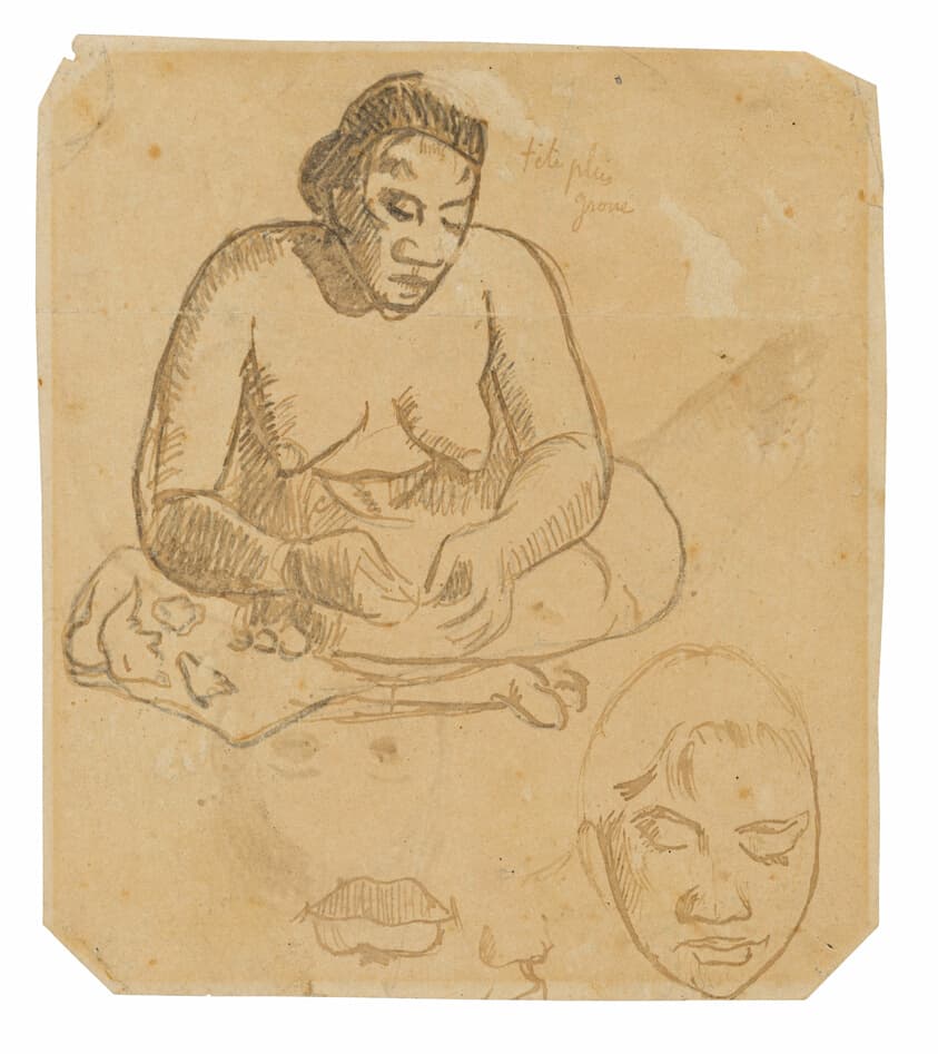 Seated Tahitian Woman (recto); Standing Tahitian Woman (verso) — Paul Gauguin