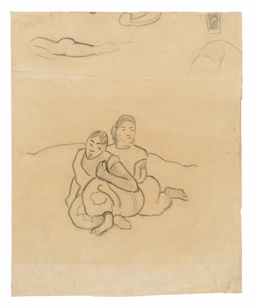 Seated Tahitian Women (related to the painting Nafea faa ipoipo [When Will You Marry?]) and Other Sketches — Paul Gauguin