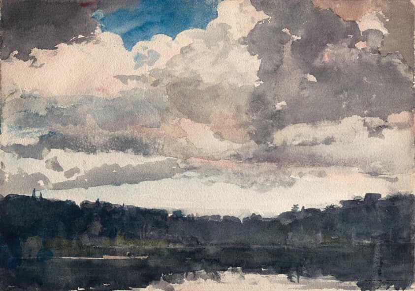 The Lone Boat, North Woods Club, Adirondacks — Winslow Homer