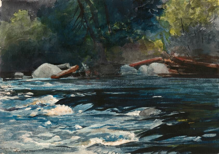 The Rapids, Hudson River, Adirondacks — Winslow Homer