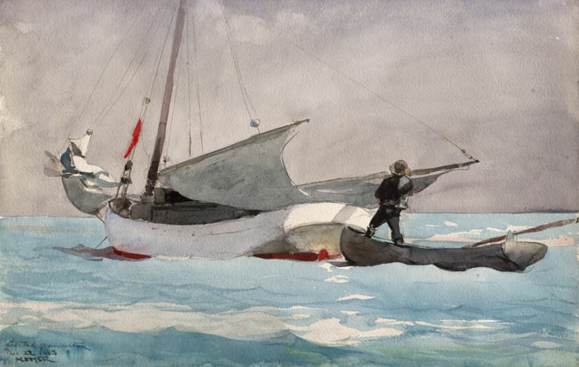 Stowing Sail — Winslow Homer