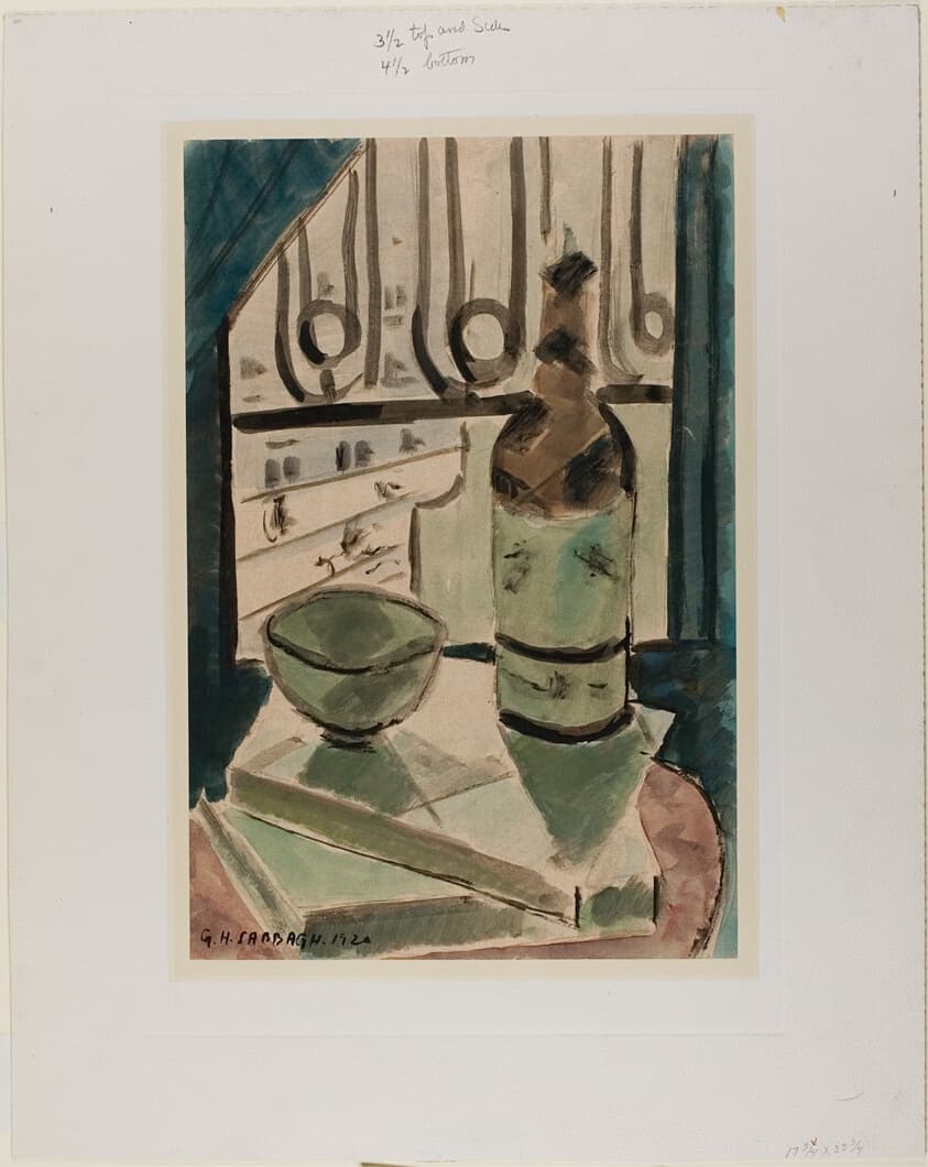 Still Life: Bottle, Bowl and Books — George Hanna Sabbagh
