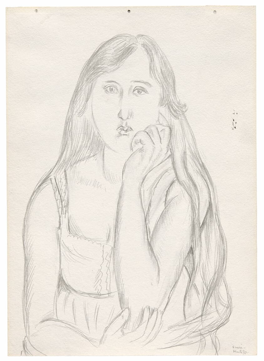 Young Girl with Long Hair (recto); Girl Reading (verso) — Henri Matisse