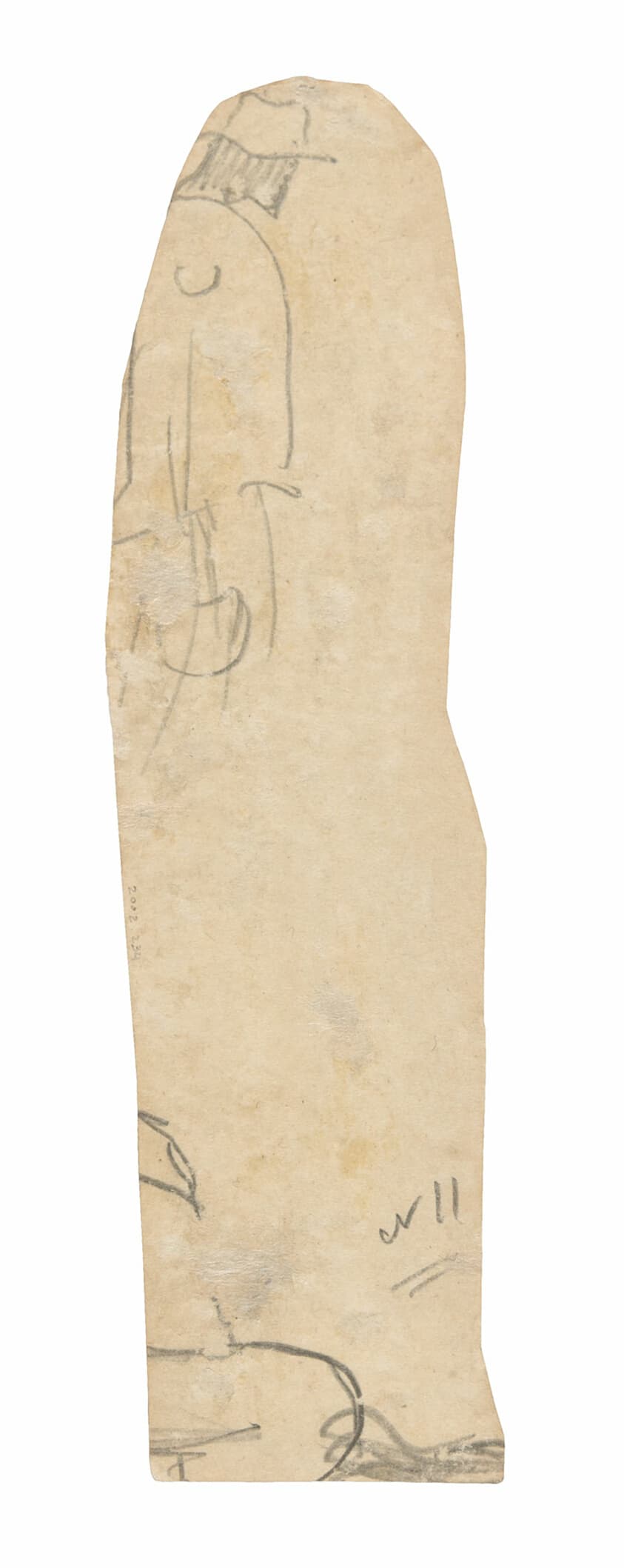 Sketch of Man with a Hat and Fragment of Woman’s Shoulder — Paul Gauguin