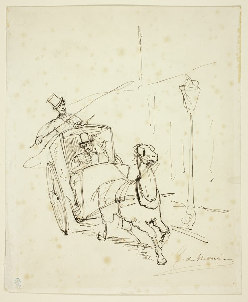 Whistler in a Hansom Cab — George Louis Pamella Busson Dumaurier