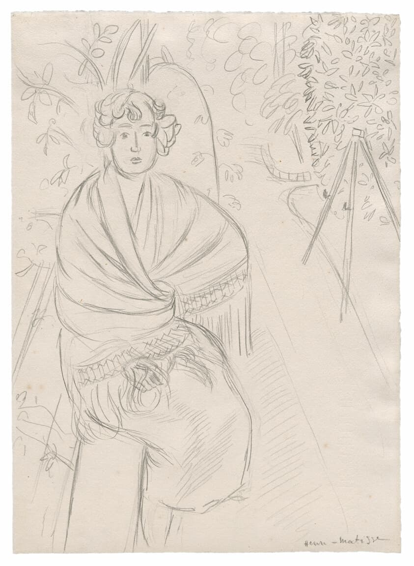 Woman with a Shawl, in a Garden — Henri Matisse