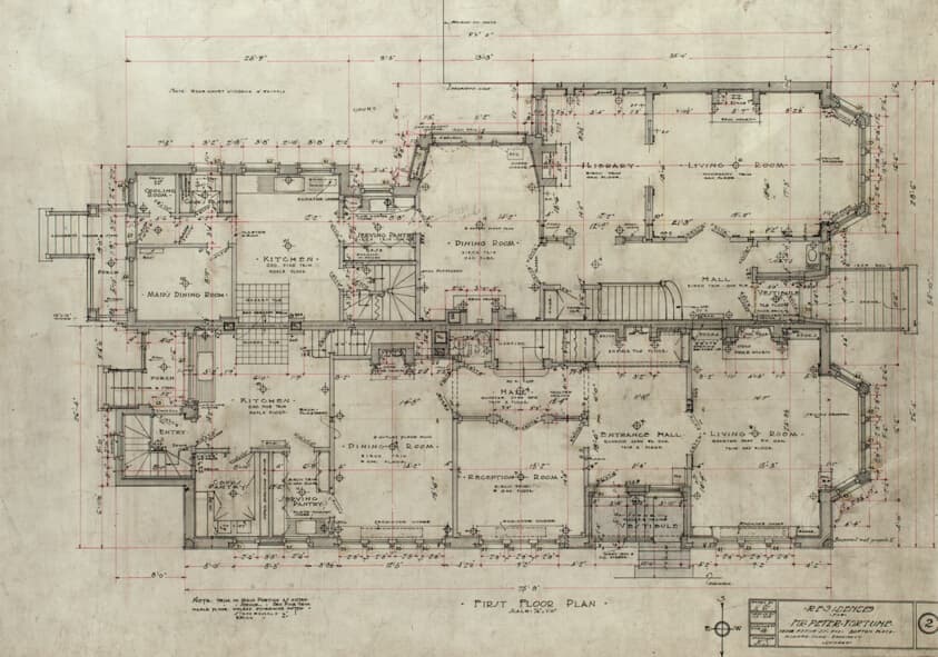 Peter Fortune, Residence: First Floor Plan — Howard Van Doren Shaw