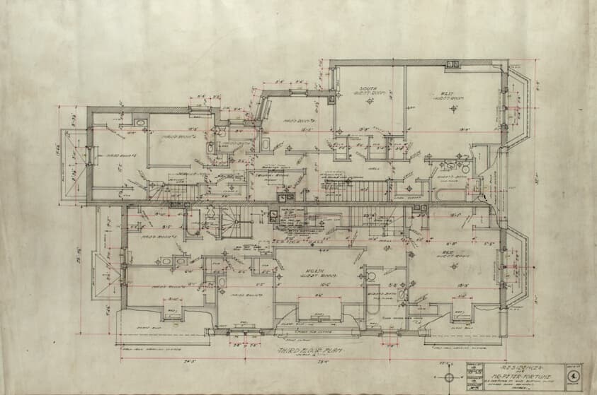Peter Fortune, Residence: Third Floor Plan — Howard Van Doren Shaw