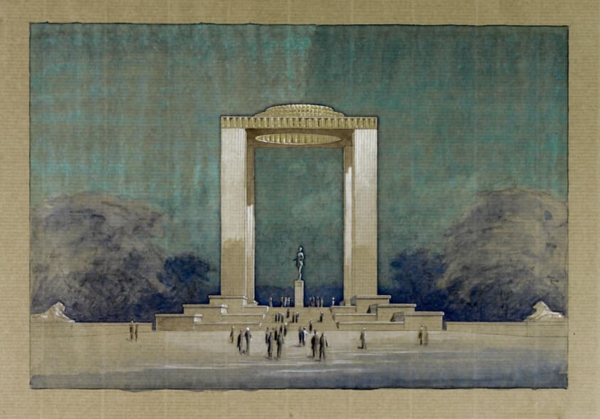 Alexander Hamilton Memorial, Chicago, Illinois, Perspective — Eliel Saarinen