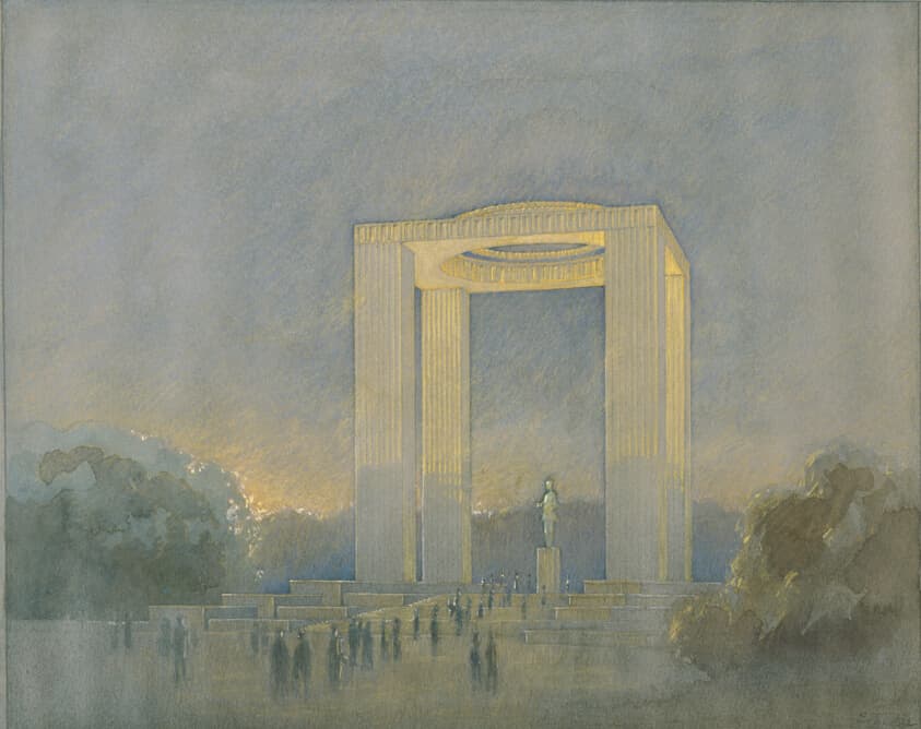 Alexander Hamilton Memorial, Chicago, Illinois, Perspective — Eliel Saarinen