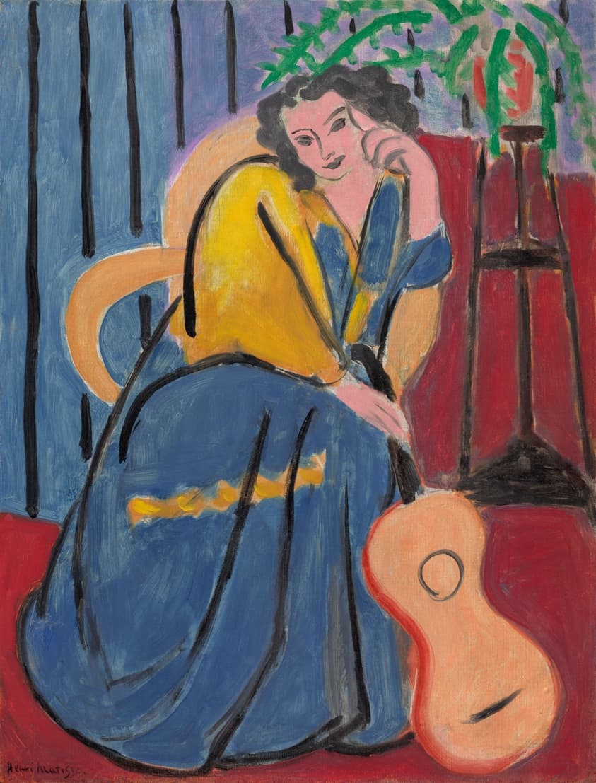 Girl in Yellow and Blue with Guitar — Henri Matisse