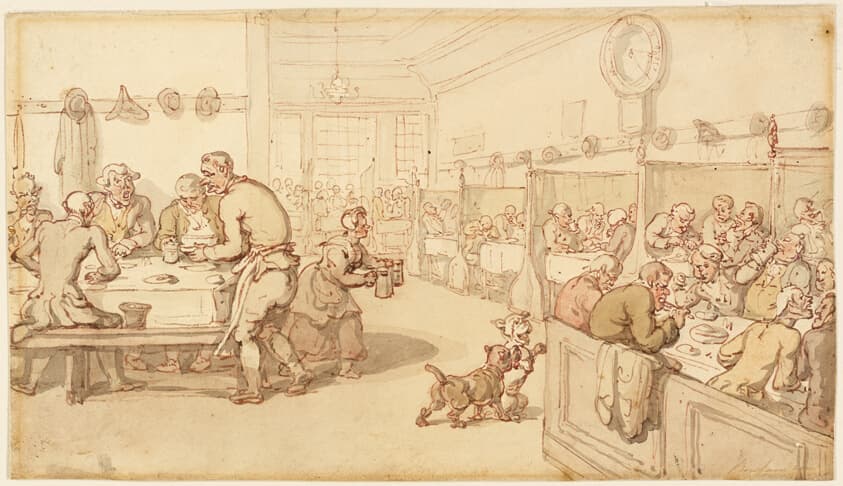 At an Old English Eating House — Thomas Rowlandson