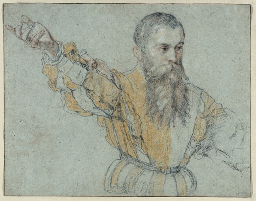 Bearded Man with his Right Arm Raised — Giuseppe Porta