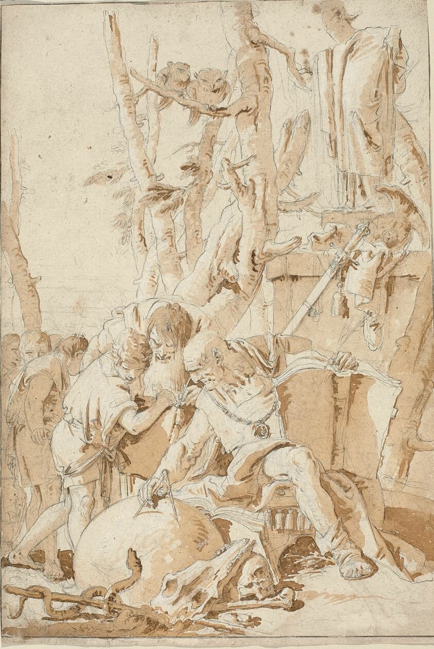 Democritus and Heraclitus Laughing and Sorrowing over the Follies of the World — Giovanni Battista Tiepolo