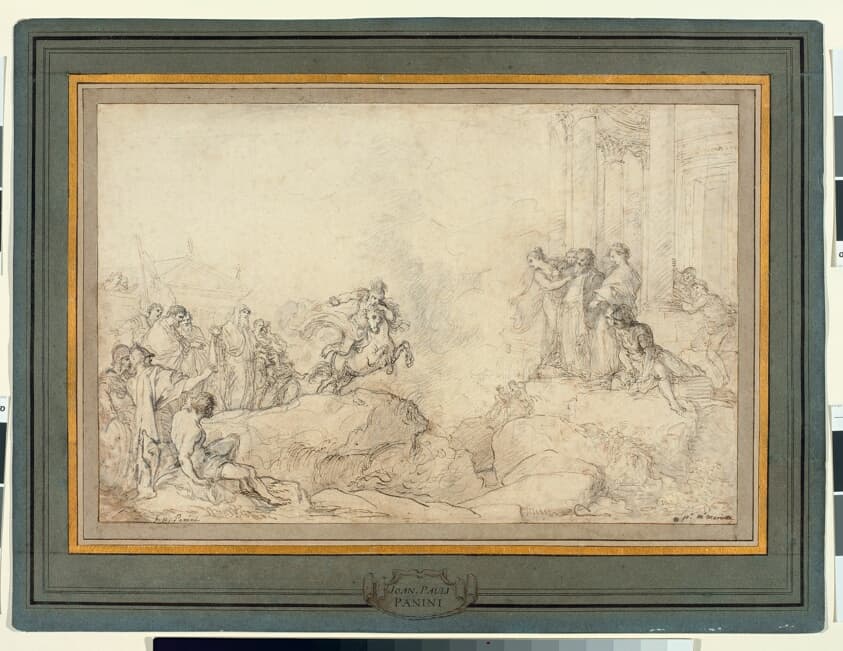 Marcus Curtius Leaping into the Chasm — Giovanni Paolo Panini