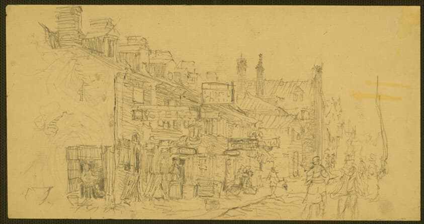 Street Scene (Oyster Shop) — John Marin