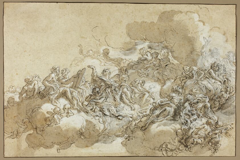 Detail Study for The Assumption of St. Agnes — Giovanni Battista Gaulli