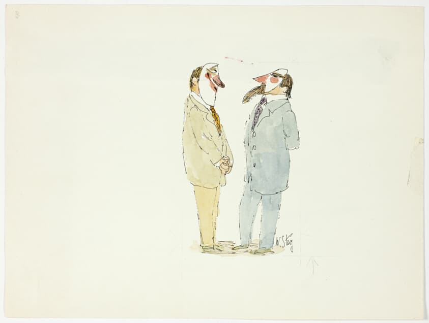 Untitled (Men in Masks) — William Steig
