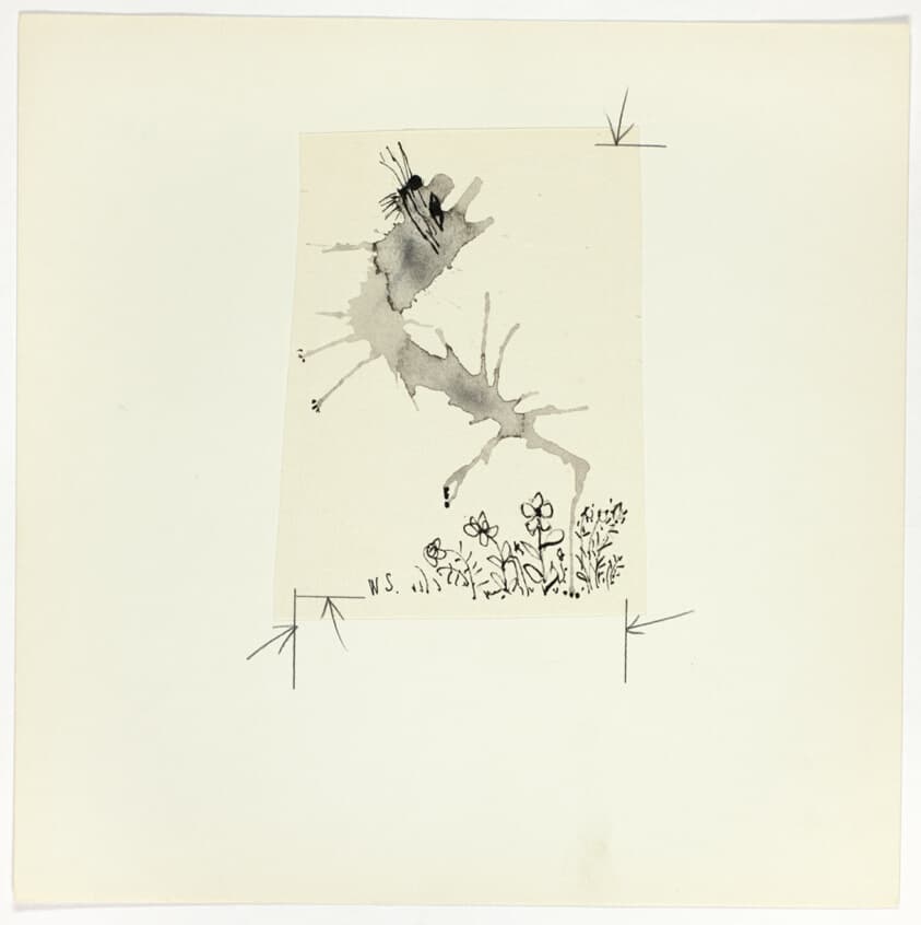 Untitled (Ink Blot with Flowers) — William Steig