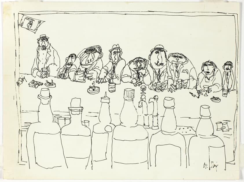 Untitled (Men at Bar; Line Drawings) — William Steig