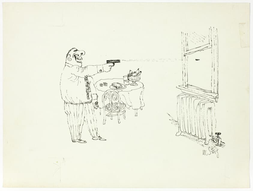 Untitled (Man Fires Gun) — William Steig