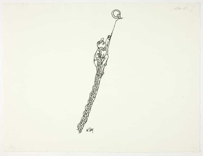 Untitled (Man Climbing with Chain) — William Steig
