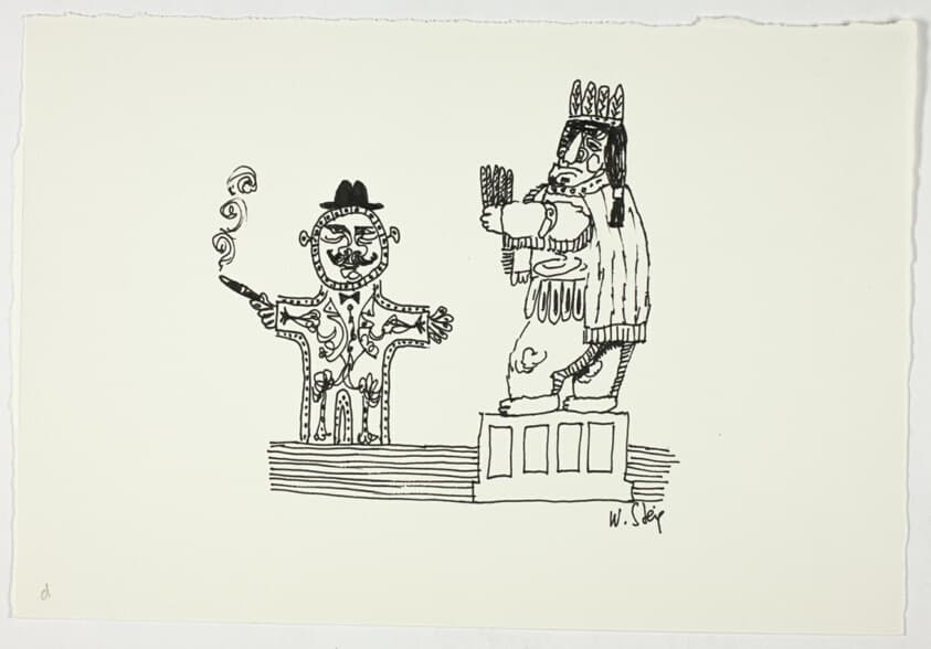 Untitled (Cigar, Native American, and Smoker) — William Steig