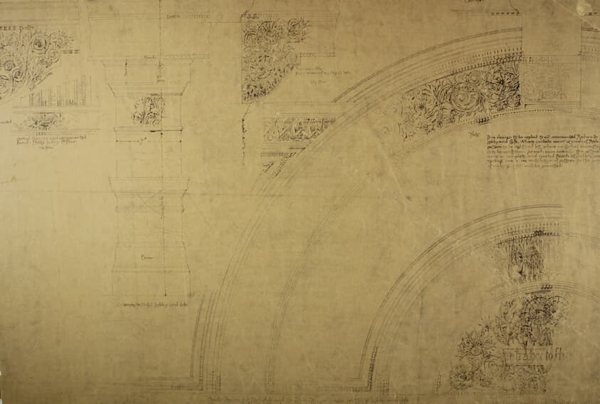 Auditorium Building, Chicago, Illinois, Lobby Details — Adler and Sullivan
