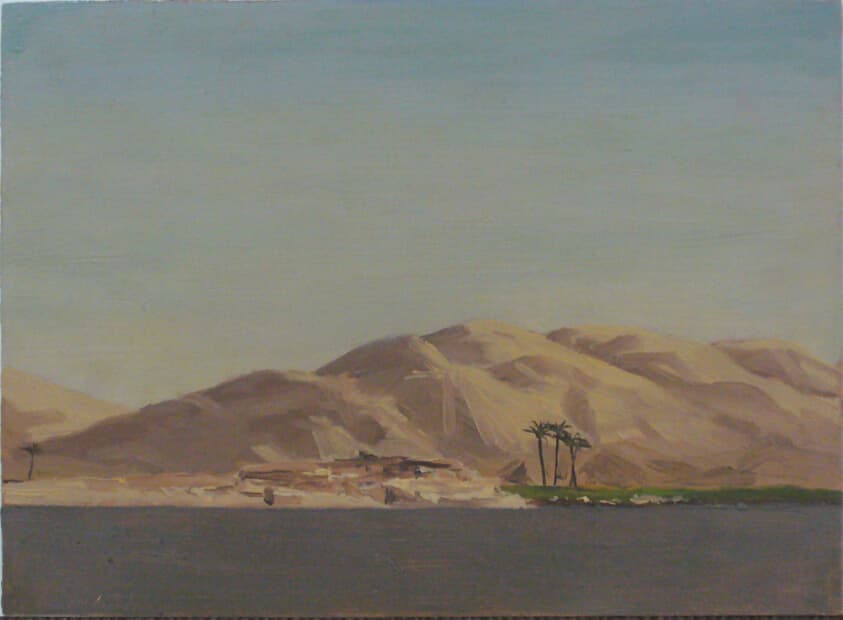 Four Palms on Verdant Field Near Nile — Lockwood de Forest