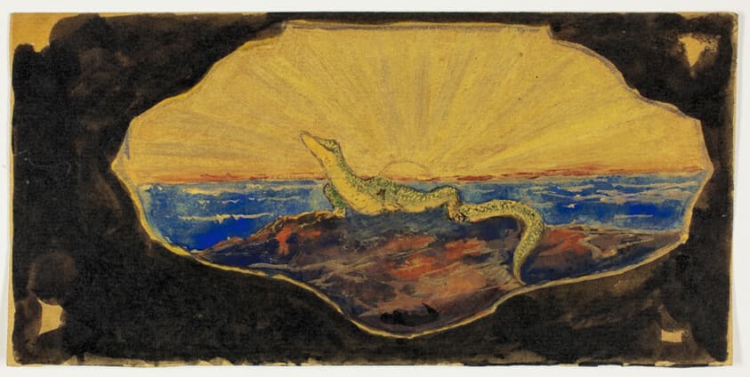 Untitled Drawing for Frame Cartouche (Salamander) — Theodore Roussel