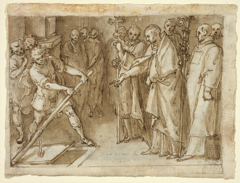 Saint Charles Borromeo Supervising the Opening of a Crypt — Cesare Nebbia