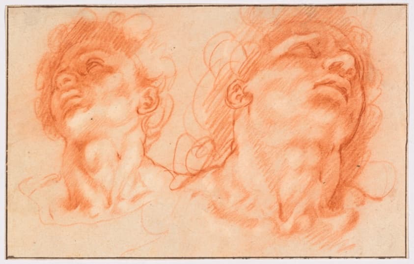 Two Male Heads after the Antique, the Sons of Laocoön — Hendrick Goltzius