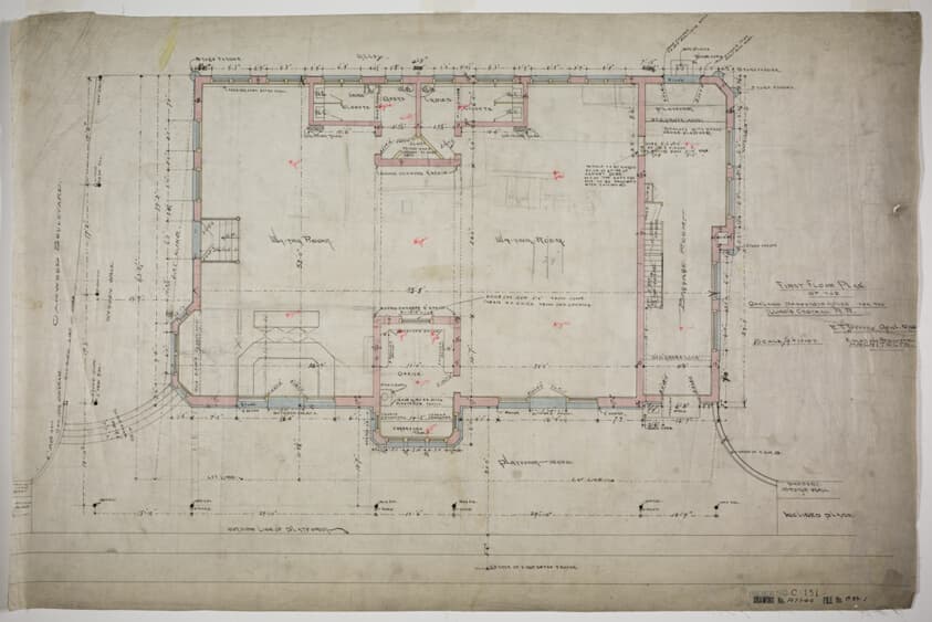 Oakland Avenue Railroad Station, Chicago, Illinois, First Floor Plan — Adler and Sullivan