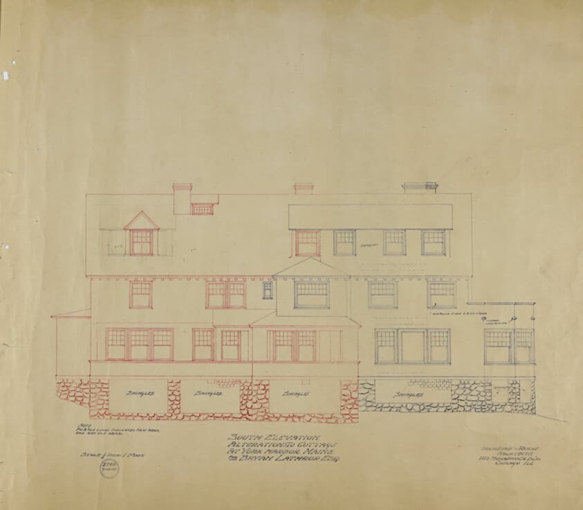 Byron Lathrop House Alteration, York Harbor, Maine, South Elevation — Holabird and Roche